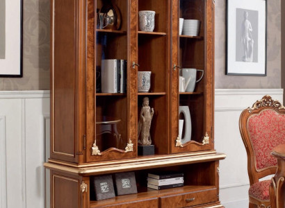 Display case Glass Wardrobe Cabinets Showcases Wood Sideboard Italian Furniture Brown