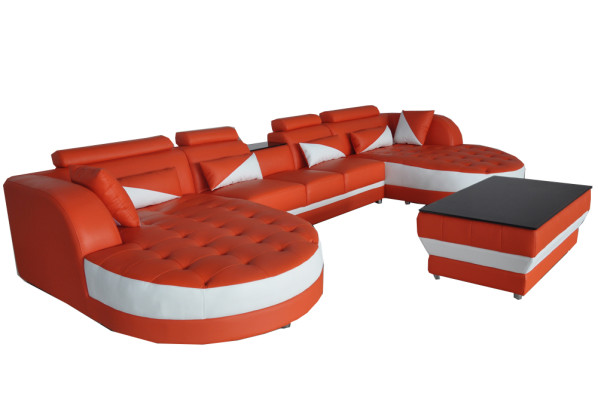 Leather Corner Sofa Corner Living landscape Suite Design Modern Couch Sofas U-shape G8018