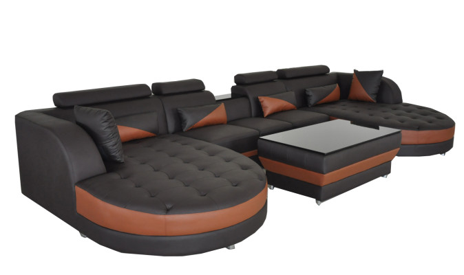 Leather Corner Sofa Corner Living landscape Suite Design Modern Couch Sofas U-shape G8018