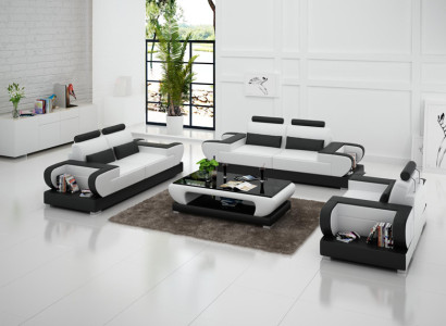 Leather sofa Couch Living landscape 3+2+1 Seater Suite Design Modern Sofa G8003D