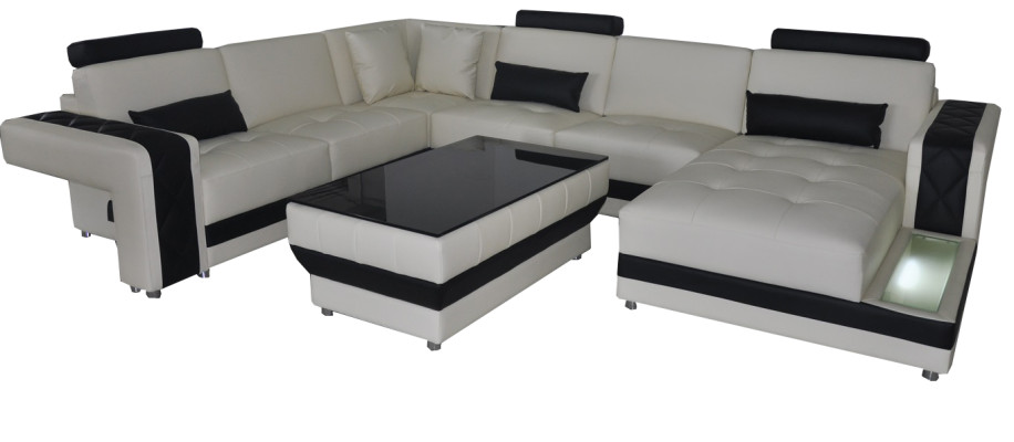 Leather Sofa Couch Living landscape Corner Suite Design Modern Decorative Sofa