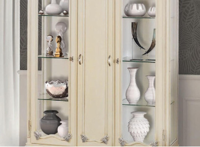 Display case White Glass Cabinet Design Classic Wardrobe Luxury Wood Furniture Showcases new