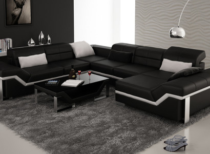Modern seating area leather sofa Corner sofa Sofa Upholstery Couch Living landscape K5007 + USB