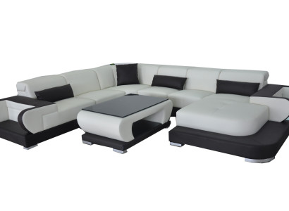 Modern Living Room Couch Soft Padded Corner Set Custom Made Sofa + USB