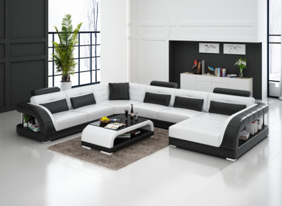 Sofa set with USB Upholstery Sofa Set 3+2+1 Leather Couches Sofas Complete