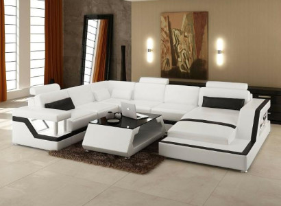 Designer Sofa Corner sofa Living landscape Big Modern leather sofa + USB, Patented new