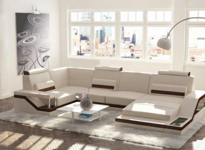 Living landscape Sofa + USB Upholstery Seat Corner sofa Suite Textile Fabric Leather Sofas