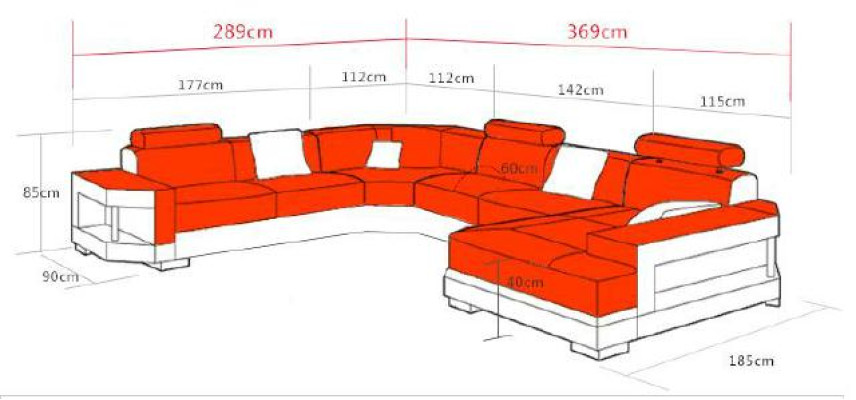 Corner sofa Upholstery Living landscape Couch Sofa Living landscape U-shape Seat Corner PH2673