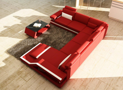 Living landscape Big Modern Leather Sofa Couch Patented Designer Sofa HAMBURG XXL