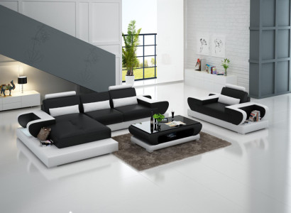 Design XXL Big Sofa Corner sofa Leather sofa Couch Upholstery Corner Living landscape G8003E