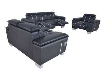 Leather sofa Couch Living landscape Corner Suite Design Modern Sofa 3+2+1