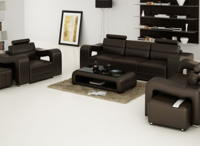 Leather sofa Couch Living landscape 3+2+1 Seater Suite Design Modern Sofa F3008D