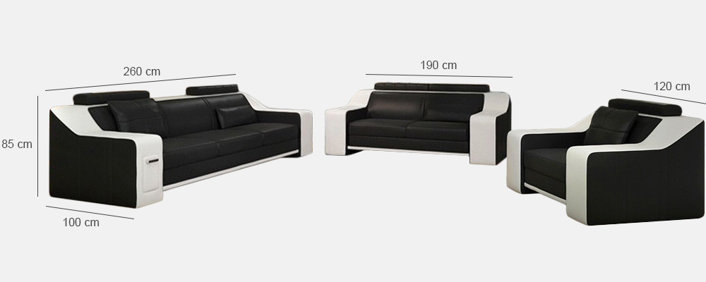 Leather Sofa Set Sofa Couch Seat Upholstery Suite Sofa set 3+2+1 Sofas HuttenGB