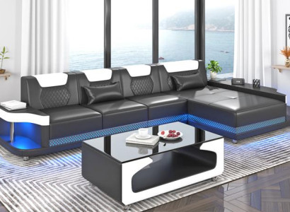 Corner sofa L-shape Upholstery Leather Living landscape Couches Sofas Corner Luxury Furniture new