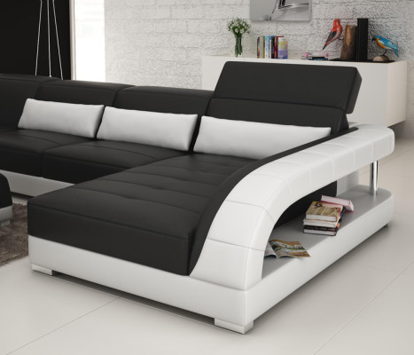Leather sofa Couch Living landscape Corner sofa Corner Suite Design Modern Sofa