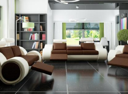 Designer Sofa set 3+2+1 with USB Upholstery Sofa Sets Brown Couch Set