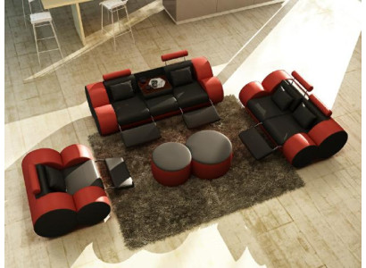 Leather Sofa 3+2+1 Seater with USB Relax Couch Sofa set MADRID
