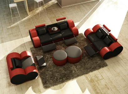 Leather Sofa 3+2+1 Seater with USB Relax Couch Sofa set MADRID