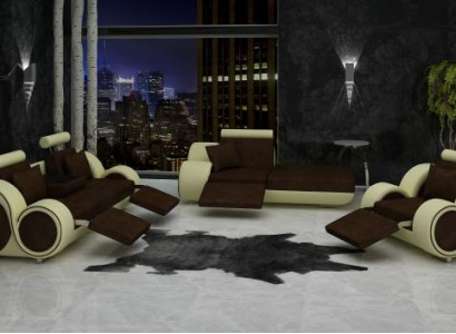 Sofa Leather Textile Fabric Sofa set 3+Chaise+1 ​​USB Living landscape Suite Set