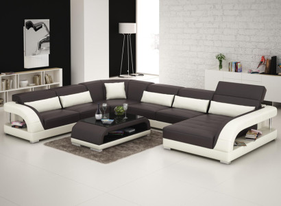 Living landscape Upholstery Corner Corner Sofa + USB Suite Landscape Leather Seat