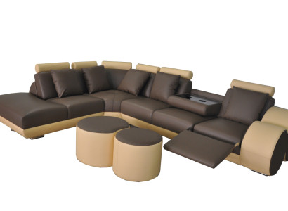 XXL Couch Big Corner Sofa Leather Corner Suite Corner Landscape Upholstery Living L-shape