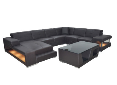 Leather sofa Corner Living landscape Suite Design Modern Corner sofa Sofa U-shape G8017