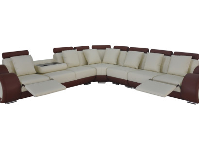 Design XXL Leather Upholstery Seat Room Corner Living Sofa Couch Designer