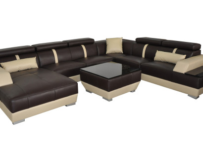 Leather sofa Living landscape Corner Suite Design Modern Sofa Decorative U-shape