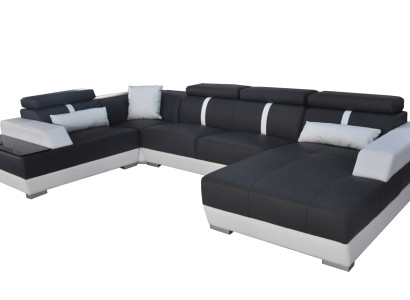 Leather sofa Living landscape Corner Suite Design Modern Sofa U-shape +Chaise II K5015
