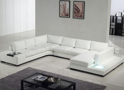 Leather sofa Couch Living landscape Corner sofa Corner Suite Design Modern Sofa A1110