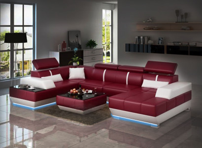Designer Sofa + USB,Upholstery Suite Leather Sofa Sofas new Living landscape Corner sofa