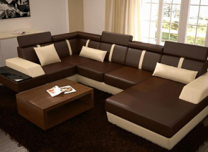 Designer Living landscape Corner sofa USB Sofa Upholstery Suite Leather sofa Sofas new