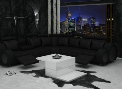 Textile SOFA with USB DESIGNERSOFA Suite Leather Corner sofa Living landscape ECK new
