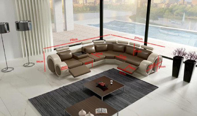 Textile SOFA with USB DESIGNERSOFA Suite Leather Corner sofa Living landscape ECK new