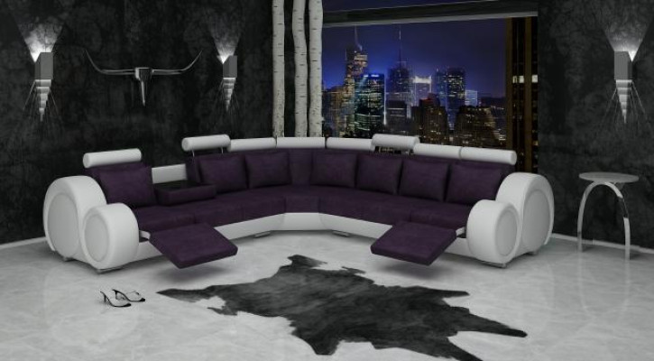 Textile SOFA with USB DESIGNERSOFA Suite Leather Corner sofa Living landscape ECK new