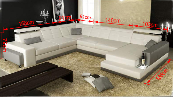 Leather sofa Couch Living landscape Corner sofa Corner Suite Design Modern Sofa