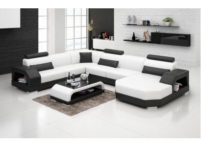 Leather sofa Couch Living landscape Corner sofa Corner Suite Design Modern Sofa G8001