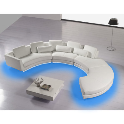 Round sofa with USB Round Couch Living landscape Corner sofa Sofa Corner Upholstery Suite