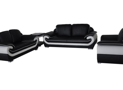 Sofa Couch Seat Complete Group Set Leather Suite 3+2+1 Set + USB new Upholstery