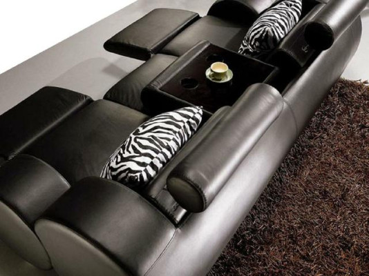 LEATHER SOFA with USB Leather Suite 3+2+1 Seater UPHOLSTERY SET DESIGNER SOFA new