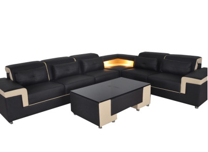 Corner Leather Modern XXL Couch Living landscape Couches Sofas Sofa L-shape B2021 Table