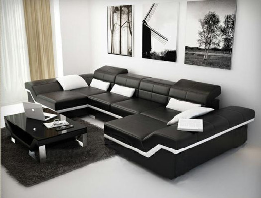 xxl leather sofa with USB Corner sofa Living landscape Big Couch leather set Upholstery new