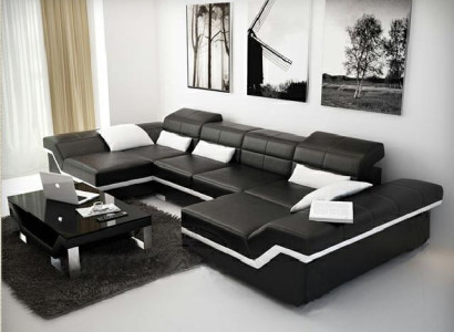 xxl leather sofa with USB Corner sofa Living landscape Big Couch leather set Upholstery new