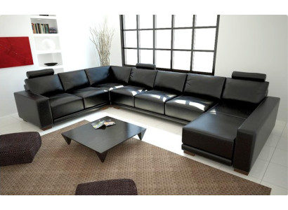 Leather sofa Couch Living landscape Corner sofa Eck Suite Design Modern A1121