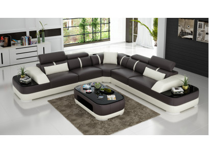 Leather Sofa Upholstery Seat Corner Sofa Decor Suite Living landscape living room