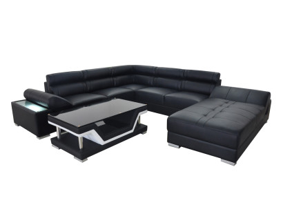Leather sofa Couch Living landscape Corner Suite Design Modern Sofa U-shape