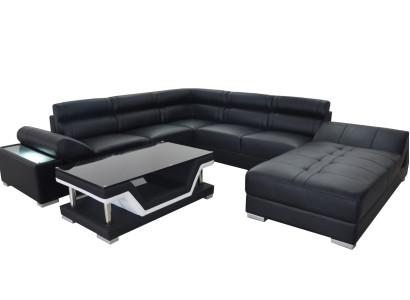 Leather sofa Couch Living landscape Corner Suite Design Modern Sofa U-shape