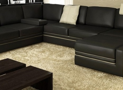 Modern Corner sofa Design Sofa Upholstery Corner Leather Textile Couch LED Living landscape