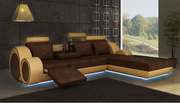 TEXTILE SOFA Suite Corner sofa Corner sofa FABRIC SOFA Living landscape COUCH SET new