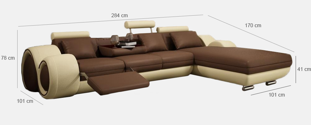 Patented Design Corner sofa Sofa Couch Upholstery Leather Corner BERLINo Living landscape